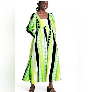 Christopher John Rogers Green Yellow Black polka dot Dress Size 16W/18W